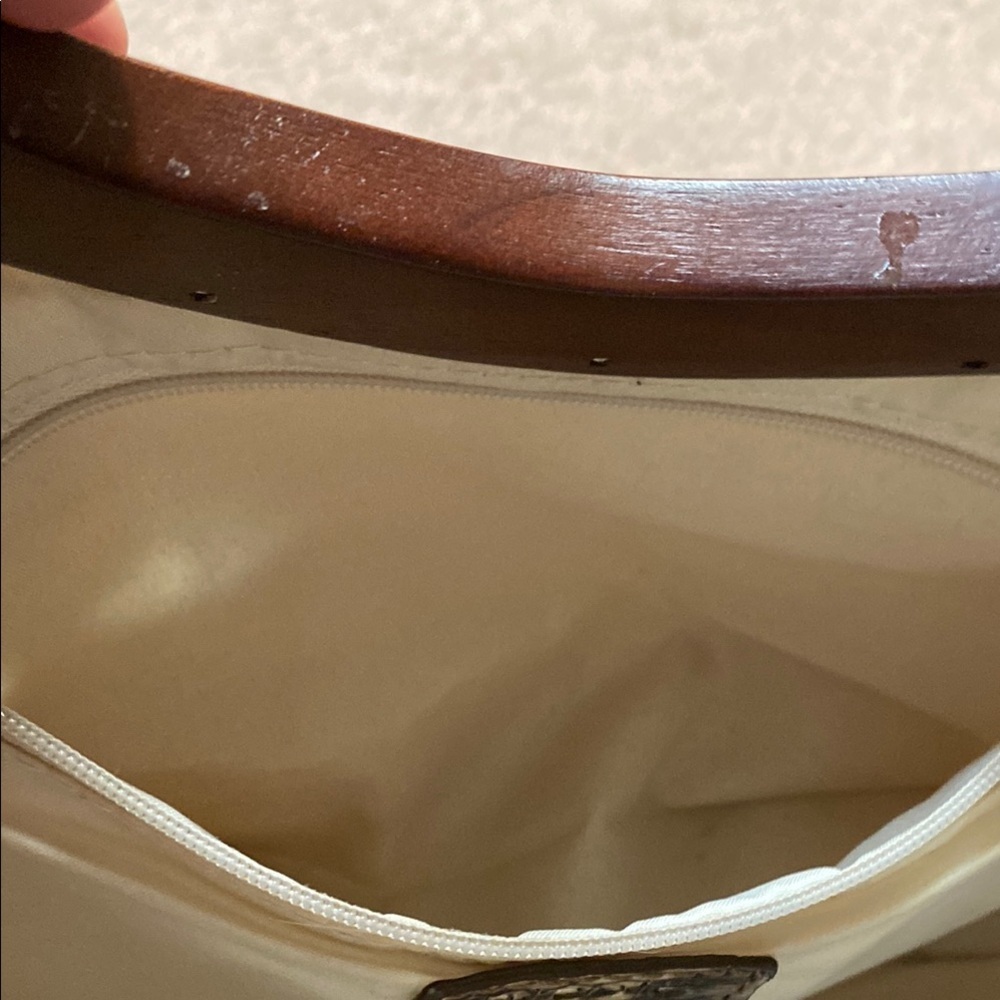 Nicole Miller Tan and Brown Clutch with Stylish Wristlet - Picture 7 of 14
